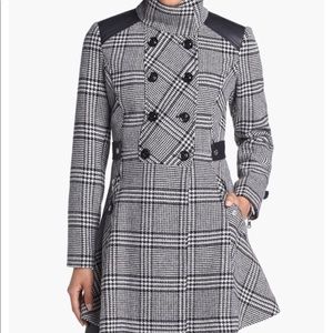 Guess Houndstooth Pea Coat XL